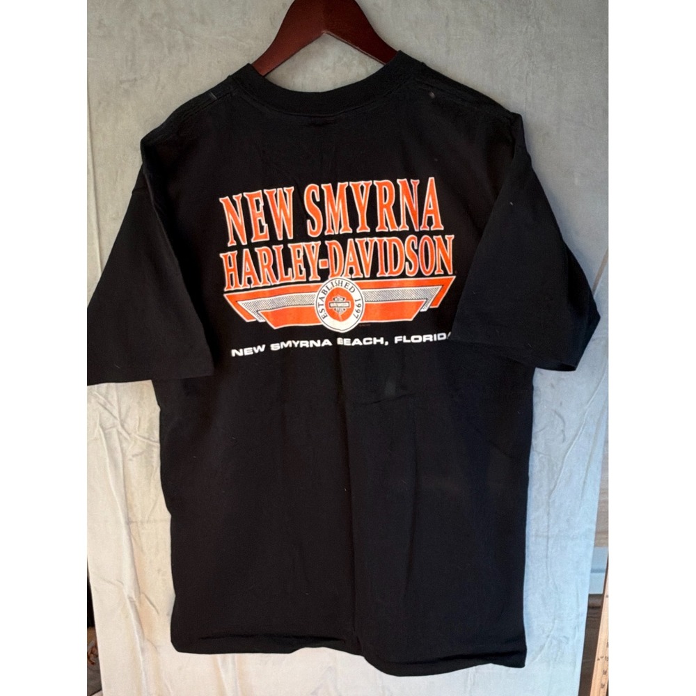 Harley-Davidson New Smyrna T-Shirt Mens XL Black Vintage 1995 Made in USA